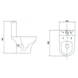 Tualetes pods Inter Ceramic ar Soft Close poda vāku, balts