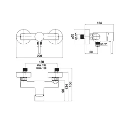 Dušas maisītājs JIKA Mio Style, melns matēts