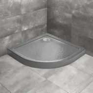 Dušas paliktnis pusapaļš Radaway Doros A Compact 80x80, antracīts akmens