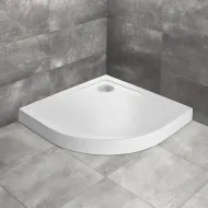 Dušas paliktnis pusapaļš Radaway Doros A Compact 80x80, balts akmens