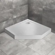 Dušas paliktnis piecstūru Radaway Doros PT Compact 90x90, balts akmens