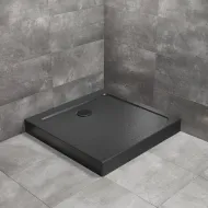 Dušas paliktnis kvadrātveida Radaway DOROS C Compact 100x100cm, melns akmens
