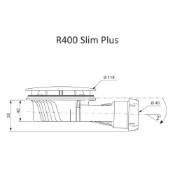 Dušas sifons Radaway D90 R400 Black Slim