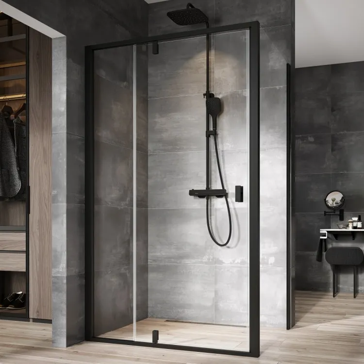 Dušas stūris taisnstūra RAVAK NEXTY NDOP2+NPSS 110x90 cm, melns