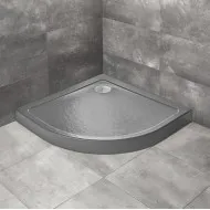 Dušas paliktnis pusapaļš Radaway Doros A Compact 90x90, antracīts akmens