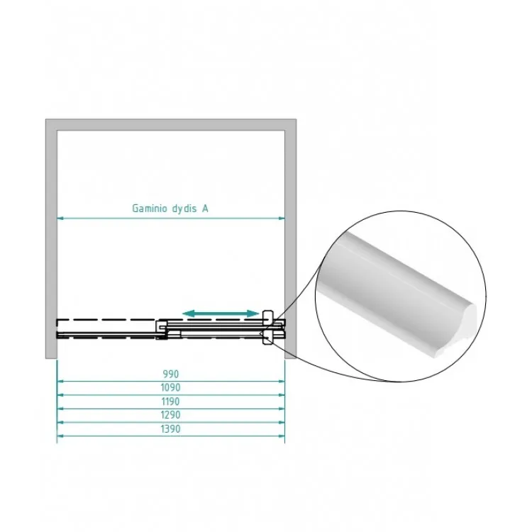 Dušas durvis Baltijos Brasta GABIJA SOFT 110 cm