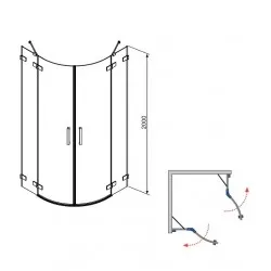 Asimetriska dušas kabīne Radaway Euphoria PDD 80x100 cm