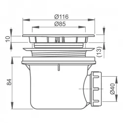 Dušas sifons Roltechnik 90mm, 8100015